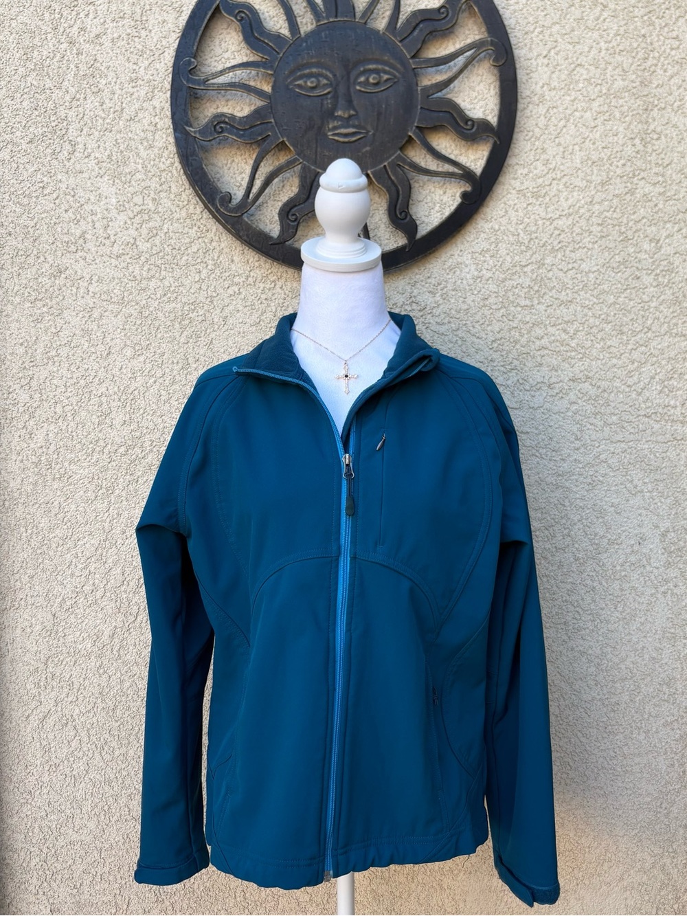 Double Diamond Teal Fleece Lined Softshell Jacket Outdoor Technical Gorpcore